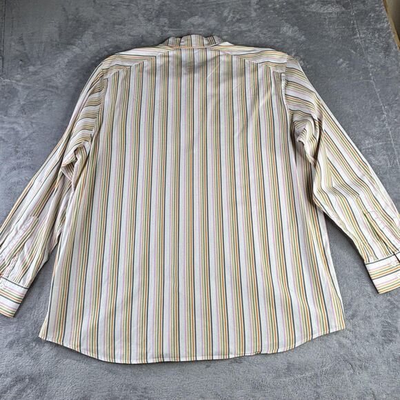 J Ferrar Shirt Mens XL Multicolor Striped Long Sleeve Button Up Casual Classic - Picture 6 of 8